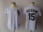 women Baseball Jerseys chicago white sox #15 beckham white(black