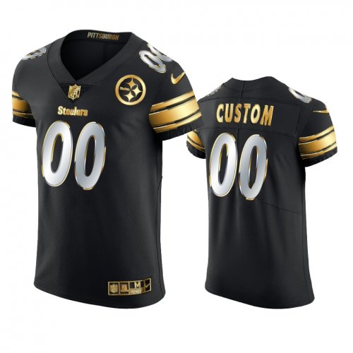Pittsburgh Steelers Custom Black 2020-21 Golden Edition Elite Jersey - Men\'s