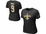 Women Nike New Orleans Saints #9 Drew Brees Name & Number T-Shir