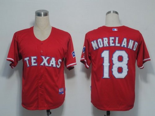 Baseball Jerseys texas rangers #18 moreland red(cool base)