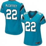 Women NFL Carolina Panthers #22 Christian McCaffrey Nike Blue 2017 Draft Pick Game Jersey