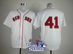 2013 world series mlb boston red sox #41 lackey white jerseys