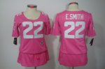 nike women nfl dallas cowboys #22 e.smitth pink [breast cancer a