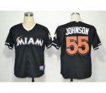 mlb florida marlins #55 johnson black cheap jerseys