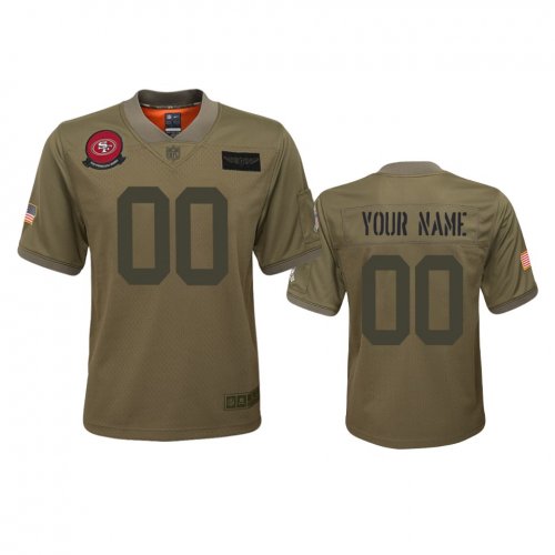 Youth San Francisco 49ers Custom Camo 2019 Salute to Service Game Jersey