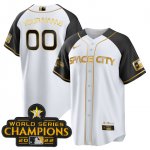 Houston Astros 2022 Champions White Gold Cool Base Stitched Custom Jerseys
