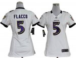 nike women nfl baltimore ravens #5 flacco white jerseys