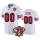 San Francisco 49ers #00 Men's White Custom Color Rush Limited 75th Anniversary Jerseys