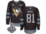 Men's Adidas Pittsburgh Penguins #81 Phil Kessel Premier Black 1917-2017 100th Anniversary 2017 Stanley Cup Final NHL Jersey