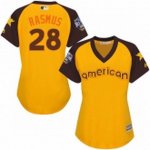 women's majestic houston astros #28 colby rasmus authentic yellow 2016 all star american league bp cool base mlb jerseys
