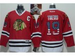 NHL Chicago Blackhawks #19 Jonathan Toews Red USA Flag Fashion 2