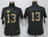 Women NFL New York Giants #13 Odell Beckham Jr Nike Anthracite Salute To Service Limited Jerseys