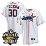 Men's Houston Astros #30 Kyle Tucker World Series Stitched White Special Cool Base Jersey