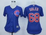 women mlb chicago cubs #68 jorge soler blue majestic cool base jerseys