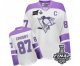 Women's Reebok Pittsburgh Penguins #87 Sidney Crosby Authentic White-Purple Thanksgiving Edition 2017 Stanley Cup Final NHL Jersey