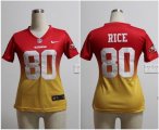 nike women nfl san francisco 49ers #80 jerry rice red-yellow [el