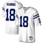 Men's Indianapolis Colts # 18 Peyton Manning Mitchell & Ness White Jersey