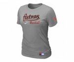 Women Houston Astros L.Grey Nike Short Sleeve Practice T-Shirt