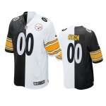 Pittsburgh Steelers Custom Black White Split Two Tone Game Jersey