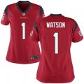 Women NFL Houston Texans #1 Deshaun Watson Nike Red 2017 Draft Pick Game Jersey