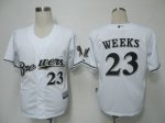 Baseball Jerseys milwaukee brewers #23 weeks white(cool base)[20
