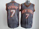 nba new york knicks #7 anthony black and grey jerseys [2012]