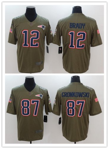 Football New England Patriots Stitched Olive 2017 Salute to Service Limited Jersey