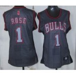 women nba chicago bulls #1 rose black and grey [2012]