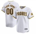 Custom San Diego Padres White Home Limited Stitched Jersey