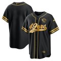 San Francisco 49ers Custom Black Gold Gogo 75th Anniversary Baseball Jerseys