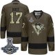 Men Pittsburgh Penguins #17 Bryan Rust Green Salute to Service 2017 Stanley Cup Finals Champions Stitched NHL Jersey