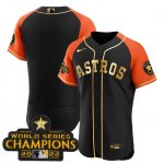 Houston Astros Blank 2023 Champions Black Orange Authentic Stitched Jerseys