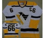 nhl pittsburgh penguins #66 lemieux white-yellow [patch C]