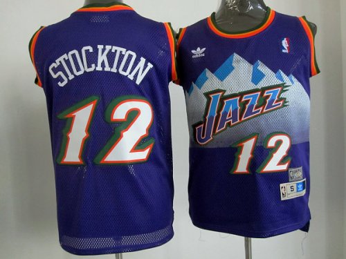 nba utah jazz #12 stockton purple jerseys [swingman]