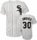 Baseball Jerseys chicago white sox #30 swisher white(black strip