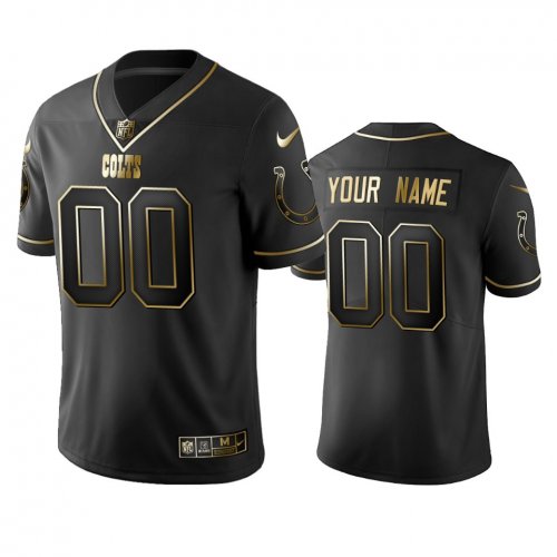 2019 Indianapolis Colts Custom Black Golden Edition Vapor Untouchable Limited Jersey - Men\'s