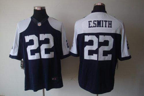 nike nfl dallas cowboys #22 e.smitth game blue jerseys [limited