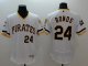 mlb pittsburgh pirates #24 barry bonds majestic white flexbase authentic collection cooperstown cooperstown jerseys