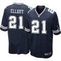 Youth Nike Dallas Cowboys #21 Ezekiel Elliott Navy Blue Team Color Game NFL Jerseys
