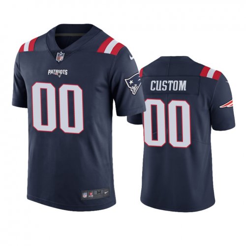 New England Patriots #00 Men\'s Navy Custom Color Rush Limited Jersey