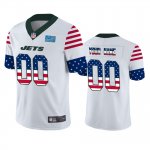 Custom New York Jets White Independence Day Stars & Stripes Jersey