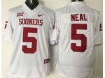 ncaa oklahoma sooners #5 durron neal white new xii stitched jers