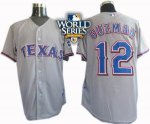 2010 World Series Patch Texas Rangers #12 Guzman grey