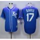 mlb majestic kansas city royals #17 wade davis blue new cool base jerseys