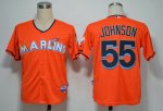 mlb florida marlins #55 johnson orange cheap jerseys