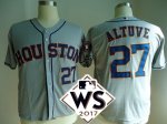 Men Houston Astros #27 Jose Altuve Grey 2017 World Series MLB Jersey