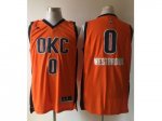 NBA Oklahoma City Thunder #0 Russell Westbrook Orange Jerseys