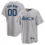 Custom Houston Astros Gray Stitched Cool Base Jerseys