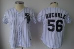 women Baseball Jerseys chicago white sox #56 buehrle white(black