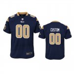 Los Angeles Rams #00 Custom Navy Game Jersey - Youth